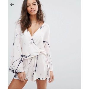 ASOS Surf Gypsy Tie Dye Romper in Pastel